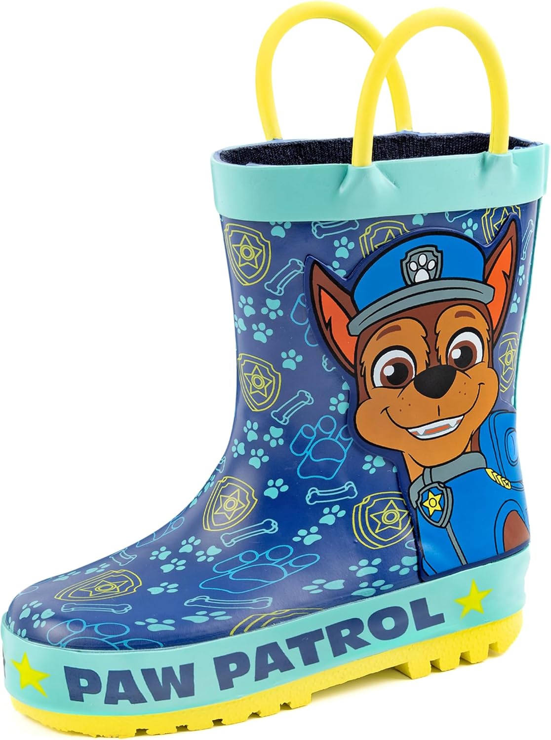 

Ботинки Paw Patrol Chase Boys синего цвета с ручками, Яркий синий и желтый дизайн