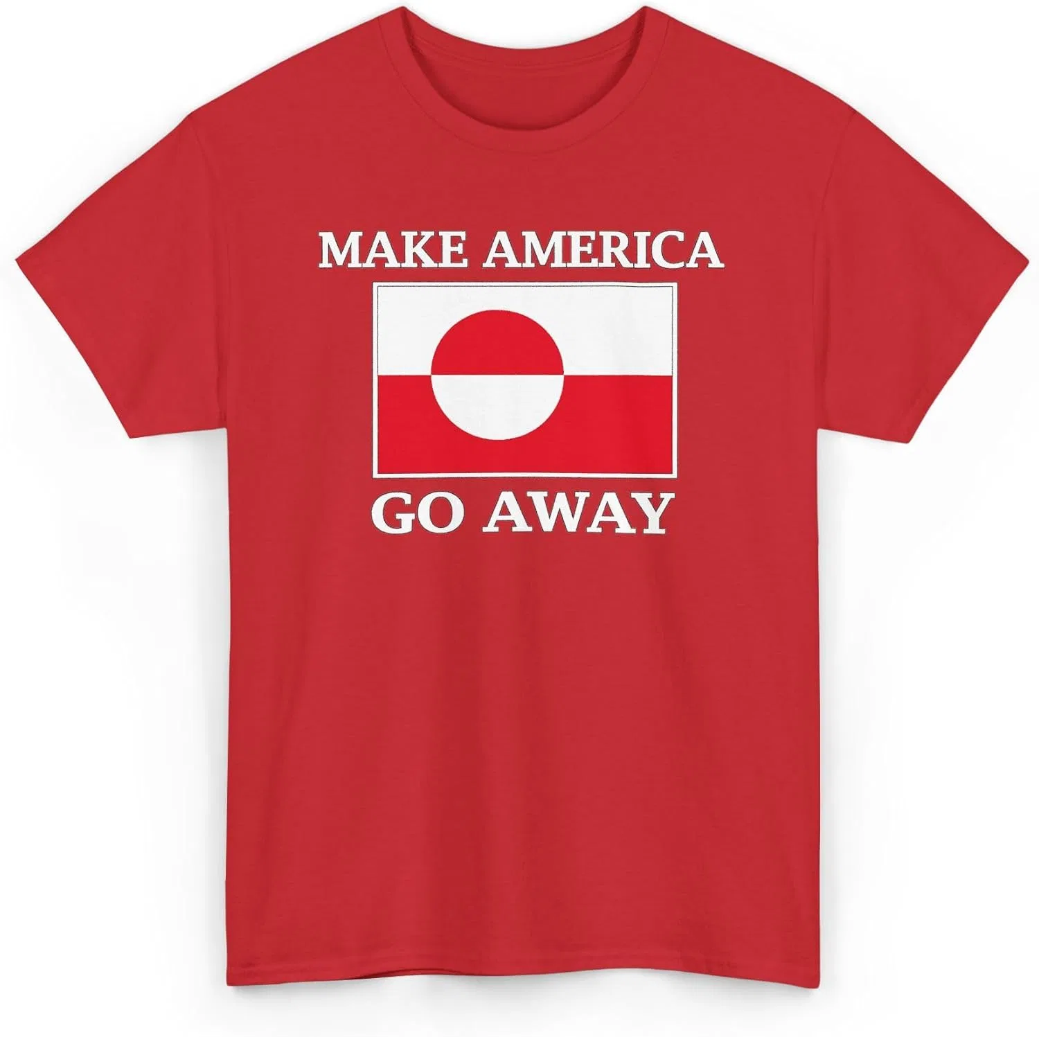 Футболка Make America Go Away | Флаг Гренландии GENERIC, красный — фото 3