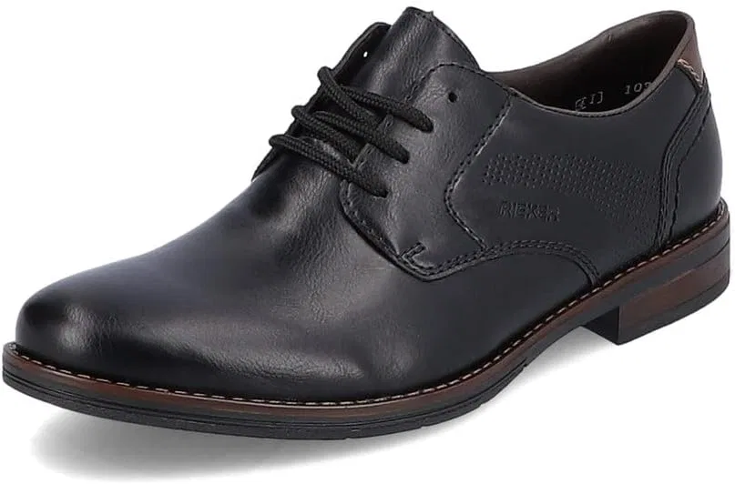 Мужские деловые туфли Rieker 10316, мужские туфли на шнуровке, 00 Black