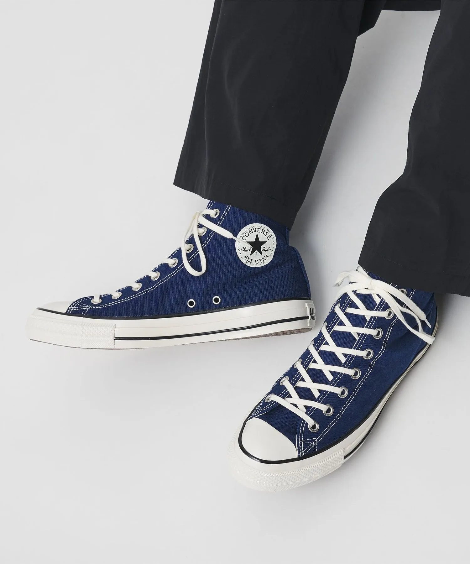Мужские кроссовки высокие Converse All Star Aged Canvas синие — фото 2