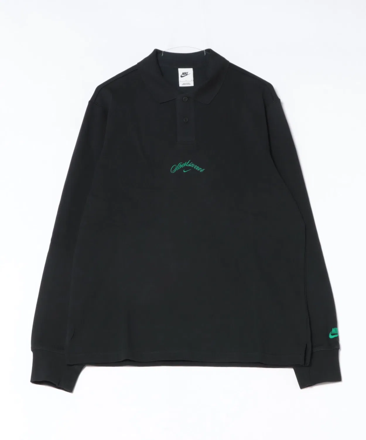 Мужское поло Nike Club LS Polo Golf, хлопок, чёрный