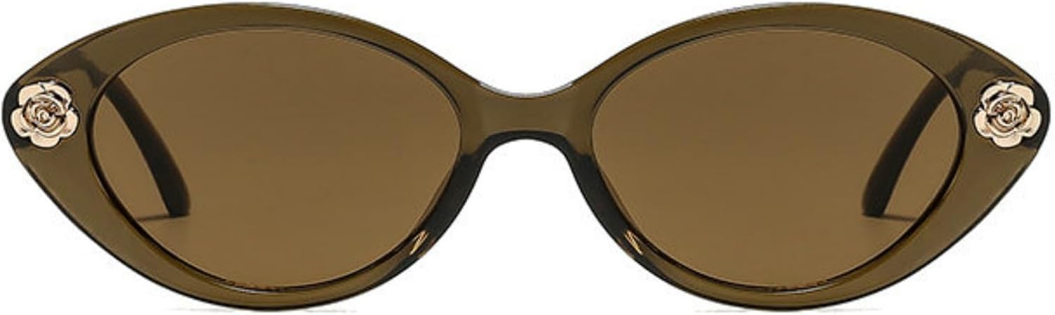 

Солнцезащитные очки Willochra Retro Small Oval для женщин, винтажные солнцезащитные очки с градиентным переходом цвета "кошачий глаз", классические цветочные очки, защита от ультрафиолета UV400, C2