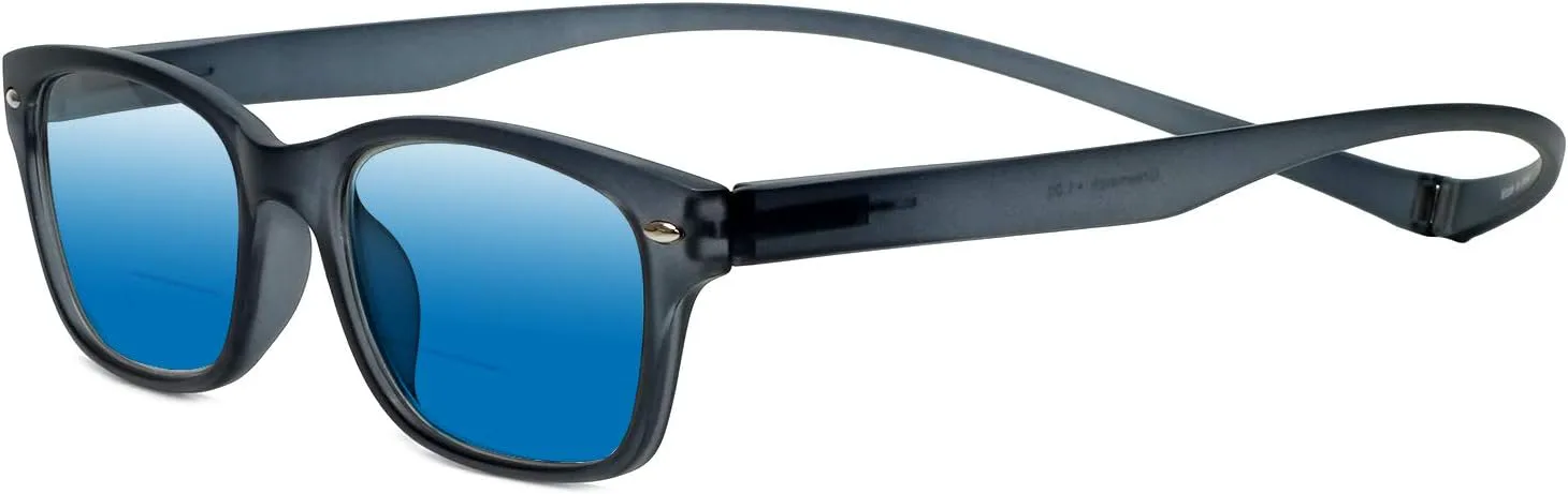 

Магнитные поляризованные бифокальные солнцезащитные очки Magz Greenwich, унисекс, с застежкой на шею, для чтения, с длинными дужками, Smoke/Blue Mirror Lens