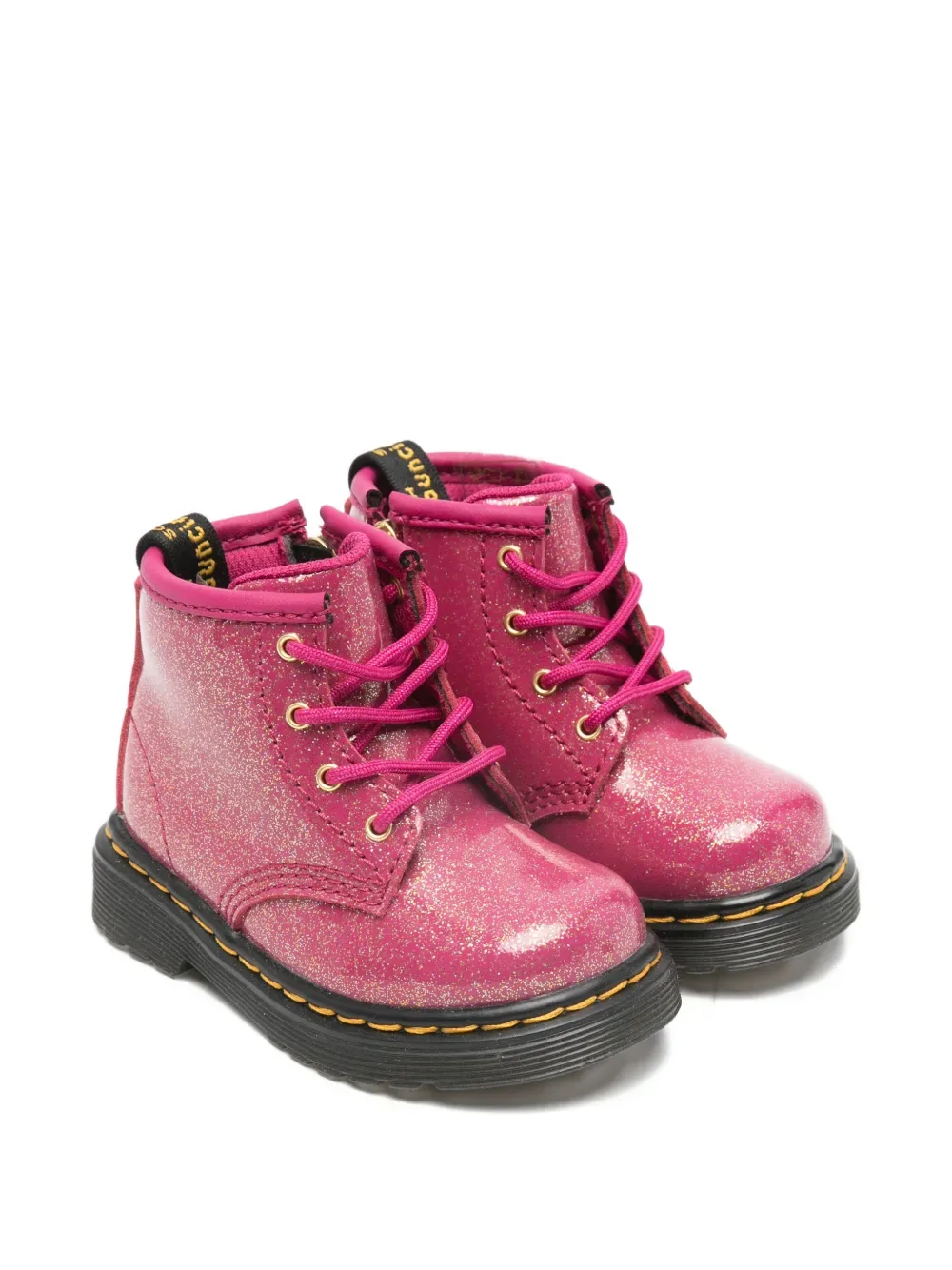 Блестящие ботинки на шнуровке Dr. Martens Kids, розовый