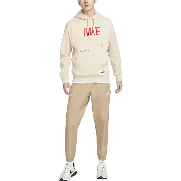 Толстовка Nike Sportswear NSW hoodie 'Beige Red', бежевый — фото 2