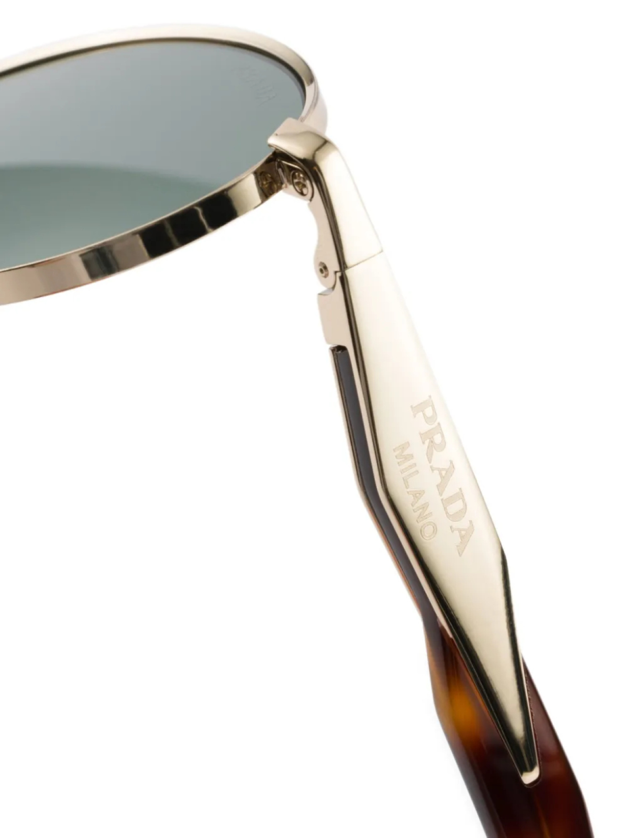 Солнцезащитные очки в овальной оправе Prada Eyewear, золотой — фото 4