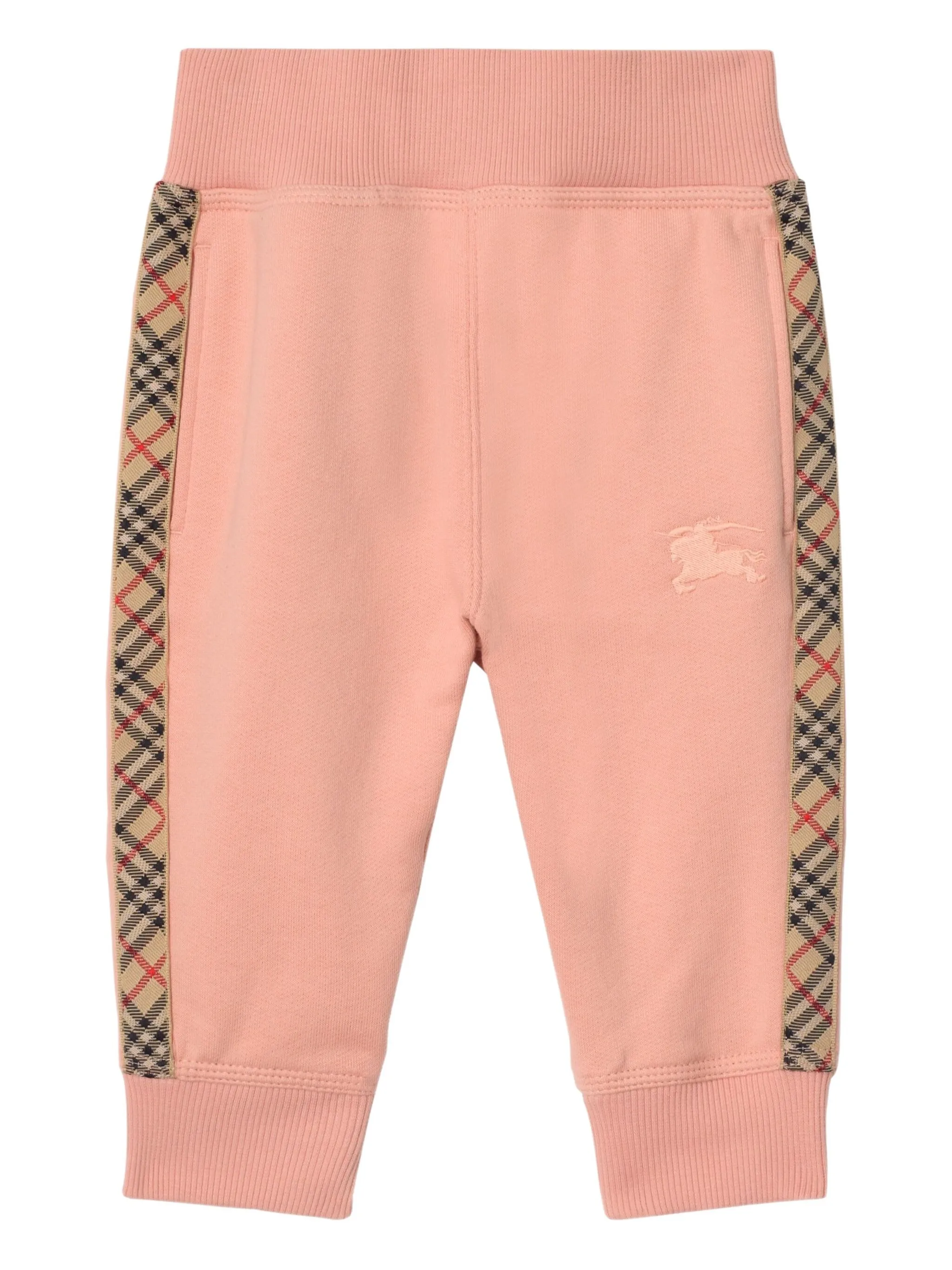 

Спортивные брюки с отделкой в клетку Burberry Kids, розовый