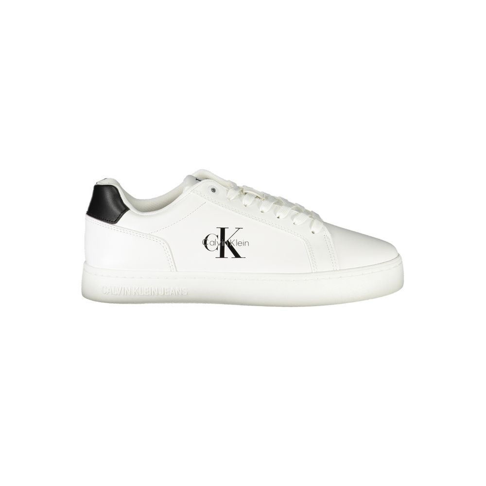 

Белые кожаные мужские кроссовки Calvin Klein, белый