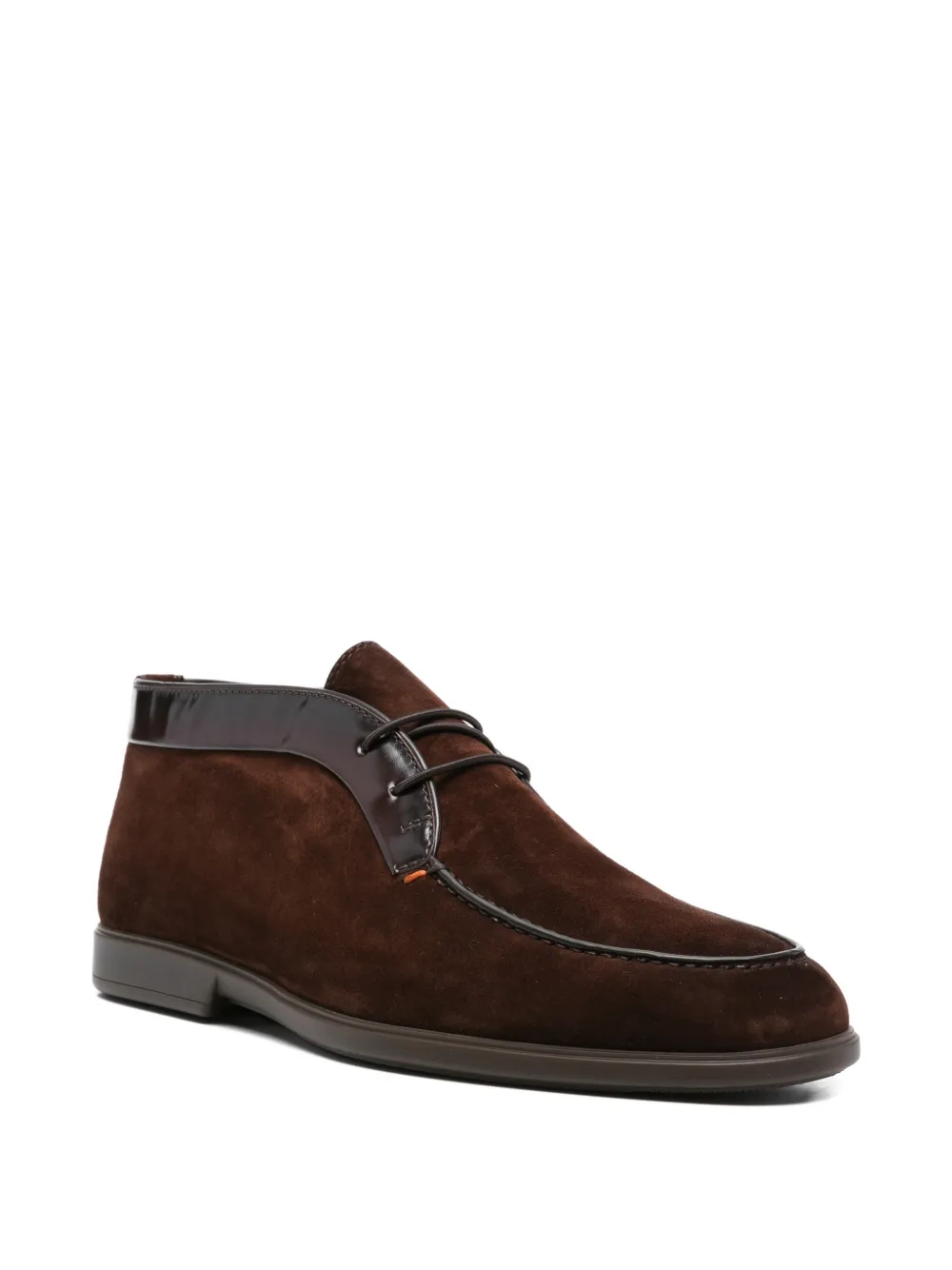 Замшевые ботинки дезерты на шнуровке Santoni, коричневый — фото 2