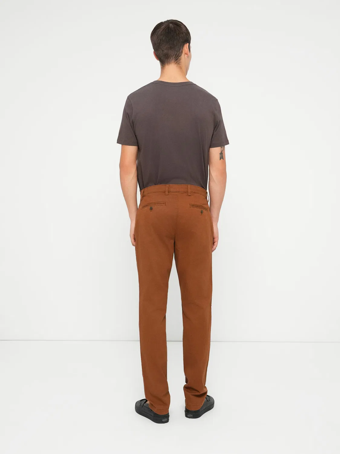 Зауженные брюки Gap ESSENTIAL, коричневый — фото 3