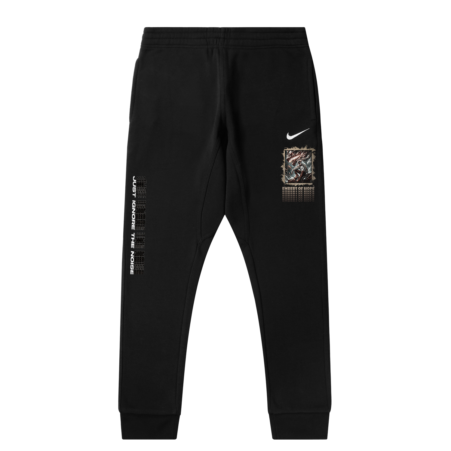 

Nike Вязаные спортивные штаны унисекс, черные, со средними манжетами