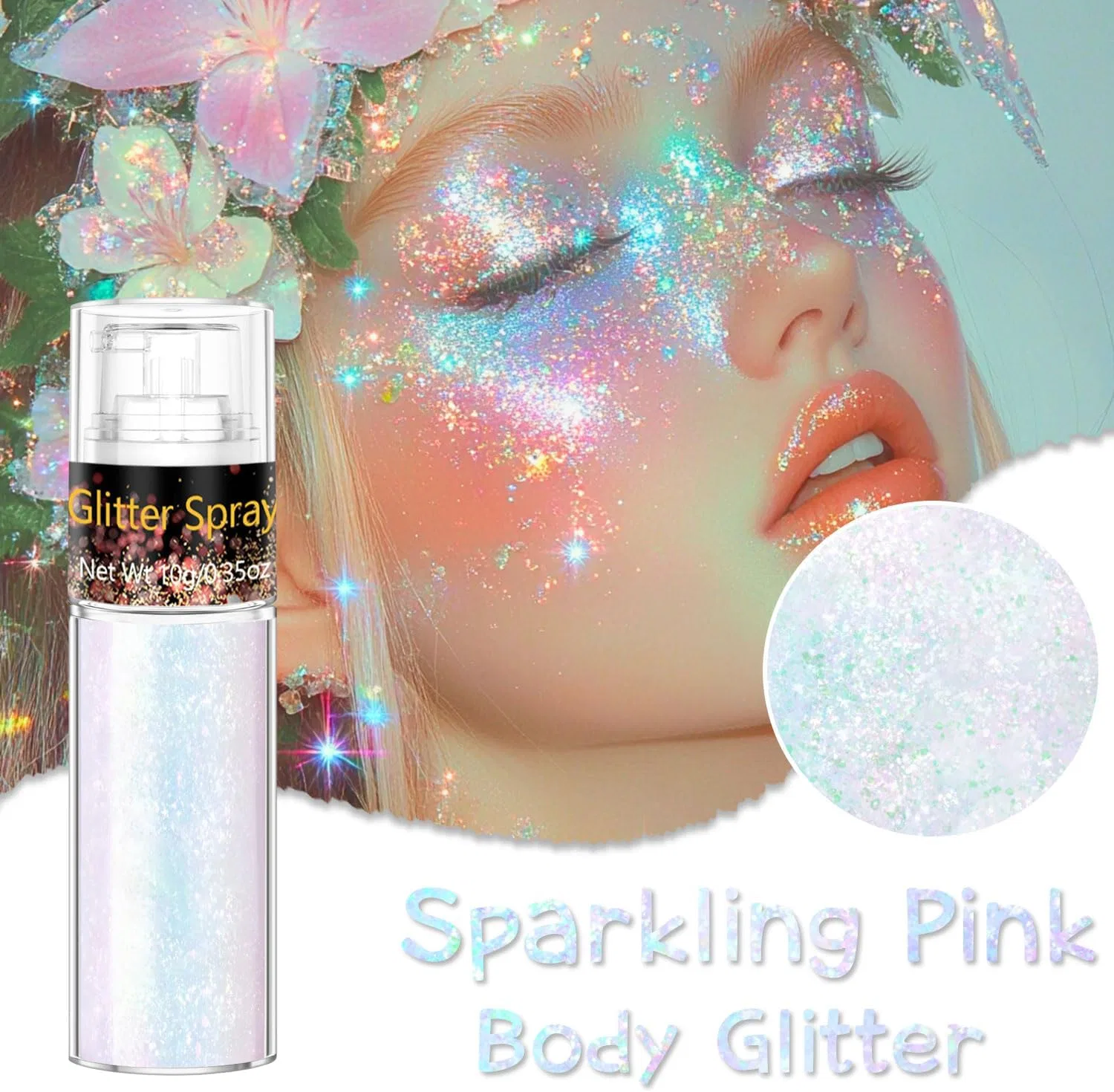 Спрей-блеск для волос и тела Meilury Sparkling Pink — фото 3