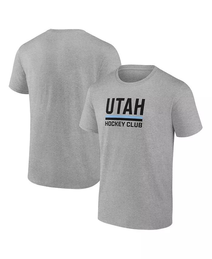 

Мужская футболка с логотипом Heather Grey Utah Hockey Club Draft Fanatics, серый