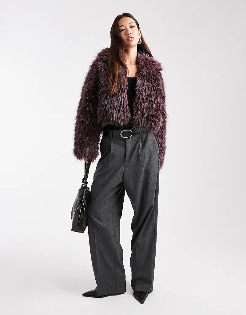 

Куртка из искусственного меха Cotton On Sally бордового цвета