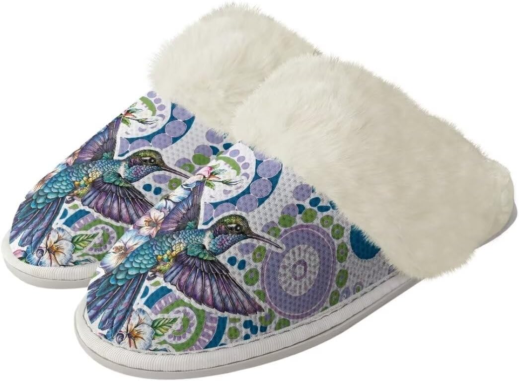 

Женские и мужские пушистые тапочки xixirimido, противоскользящие, для дома и улицы, милые тапочки с животными, Hummingbird