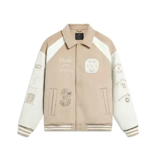 

Куртка Li-Ning Way of Wade Hall of Fame 2023 Premium Leather Sheep Wool Jacket 'Beige', бежевый