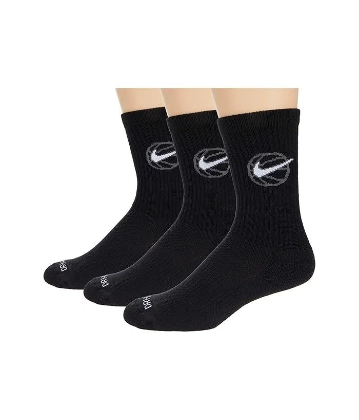 Носки Nike Crew Everyday Bball 3-Pair Pack, Black/White — фото 2