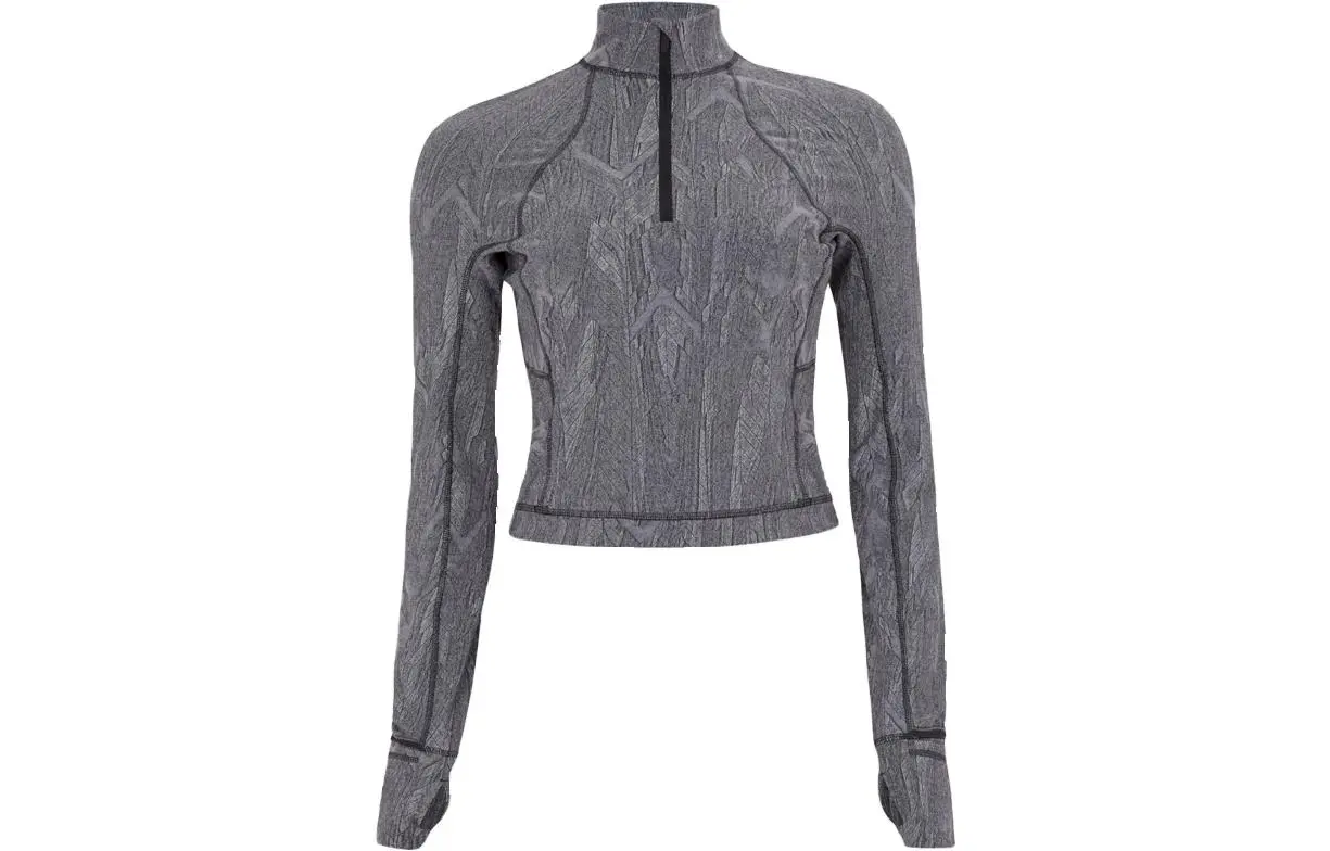 

Lululemon Женский топ-кроп с мини-жаккардовым светоотражающим узором graphite gray starlight