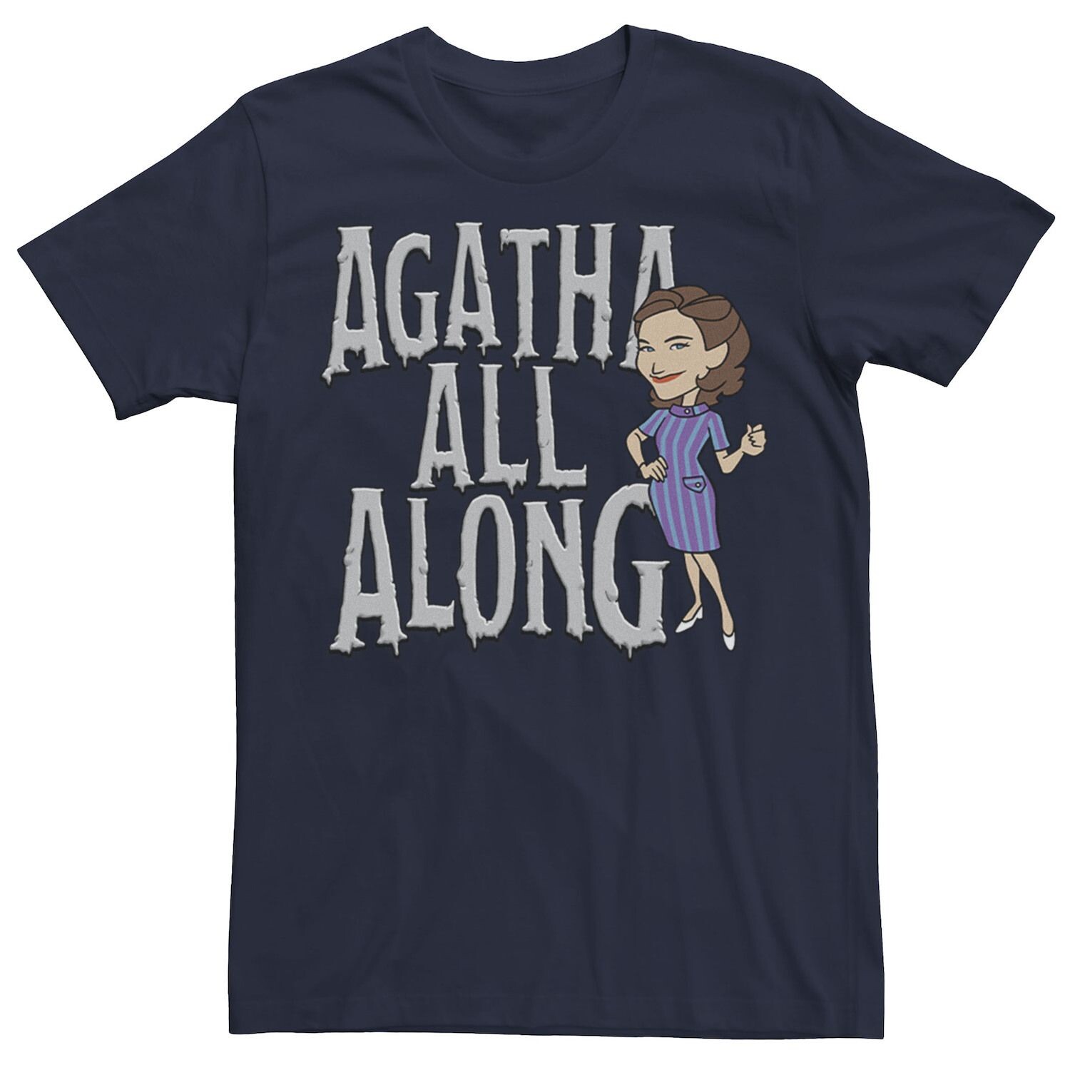 

Мужская футболка Marvel WandaVision Agatha All Along с большой надписью Licensed Character