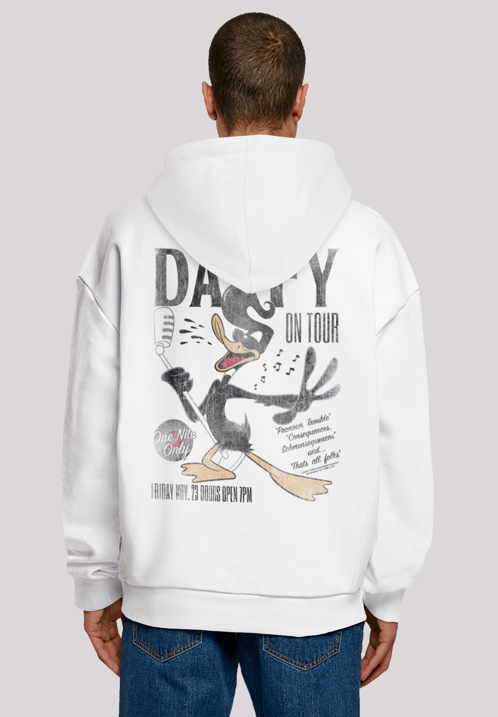 

Толстовка LOONEY TUNES DAFFY DUCK CONCERT - Hoodie F4NT4STIC, белый