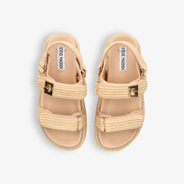 Сандалии Millo из рафии с двойными ремешками на плоской подошве Steve Madden, бежевый — фото 2