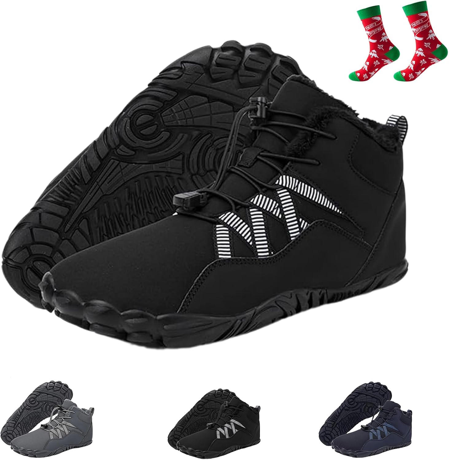 

Giltpeak Мужские босоножки широкие, зимние мужские босоножки, зимние широкие туфли с носком, удобная обувь, ботинки, босоножки для женщин, черный