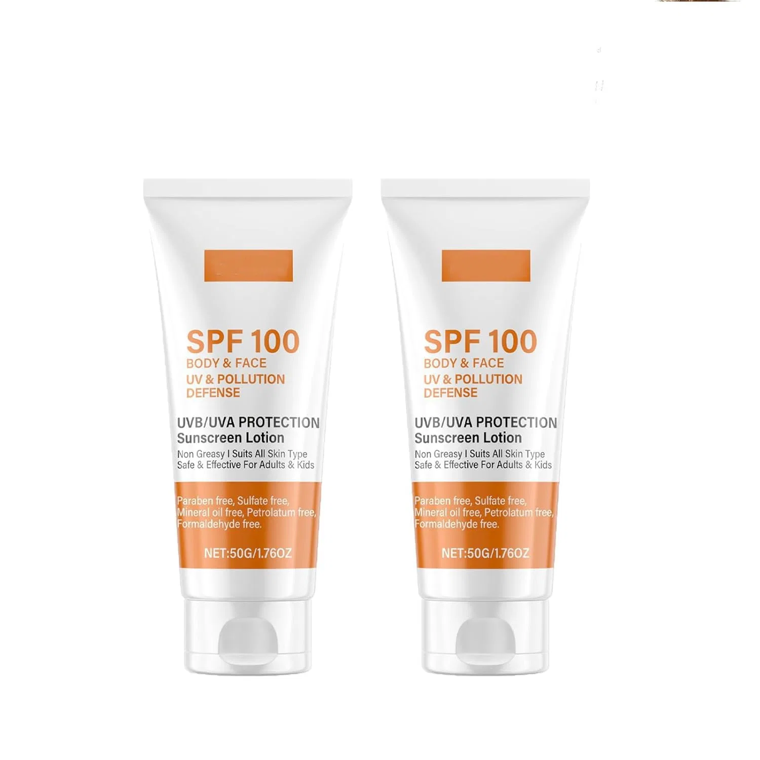 Солнцезащитный крем SPF 100 для лица и тела Bainuai, 2 Pieces.