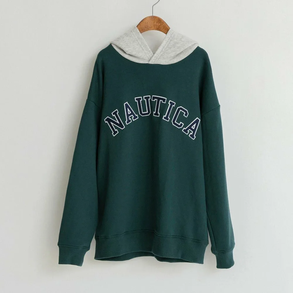 Флисовая толстовка с аппликацией и логотипом Nautica, Dark green