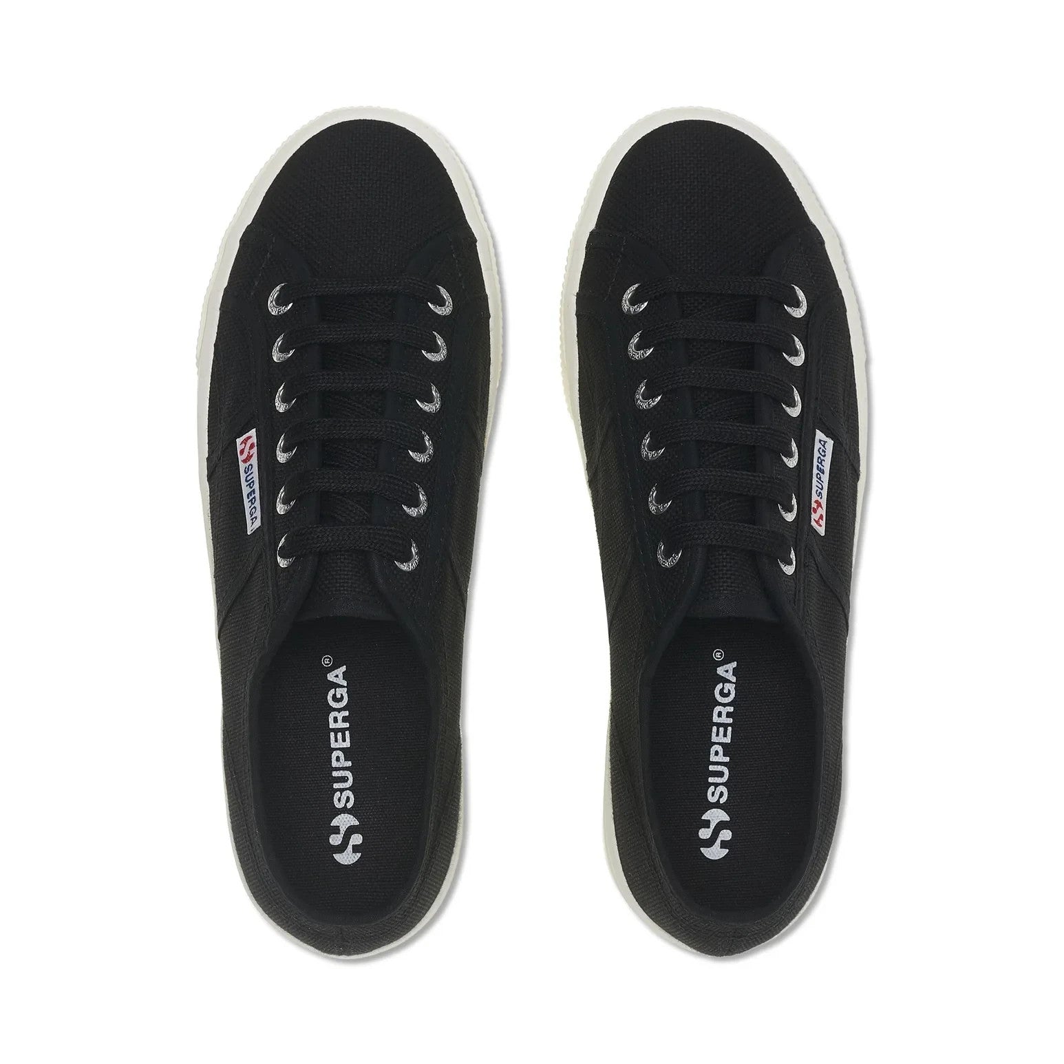 Кроссовки мужские Superga 2790 S9111LW-ADK черные на платформе из холста — фото 4