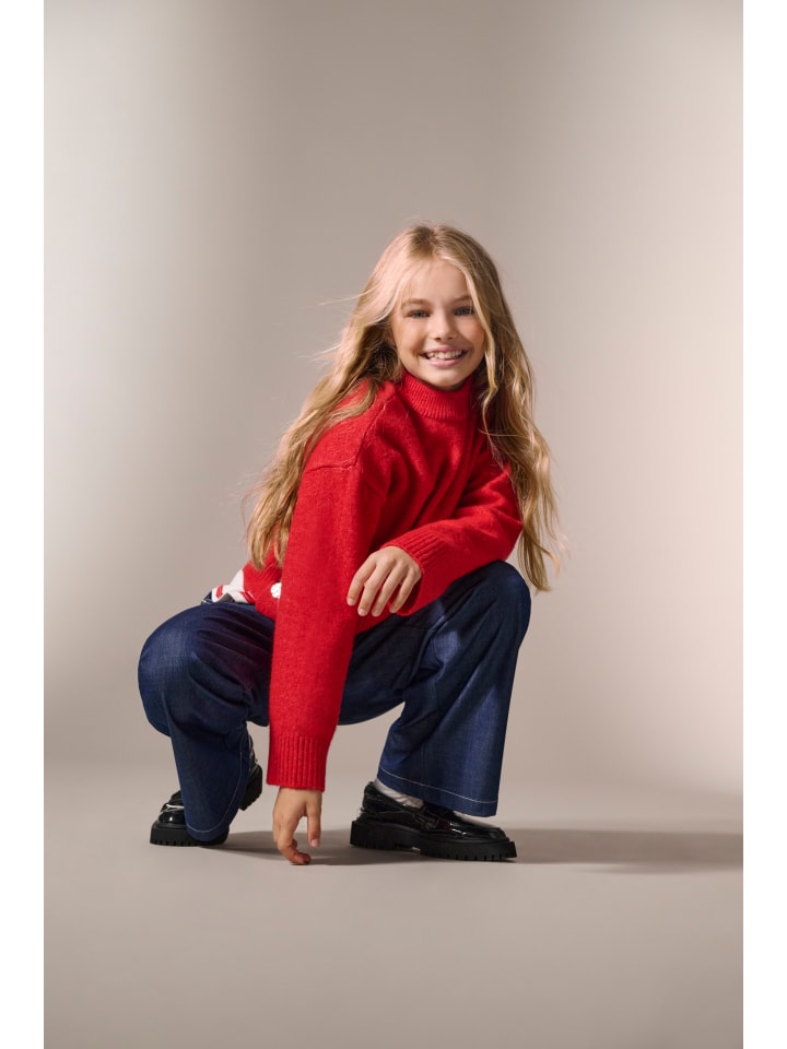 KIDS ONLY Свитер KOGRENE LIFE LS с длинными рукавами, пуговицами и круглым вырезом, цвет сальса, модель KNT — фото 4