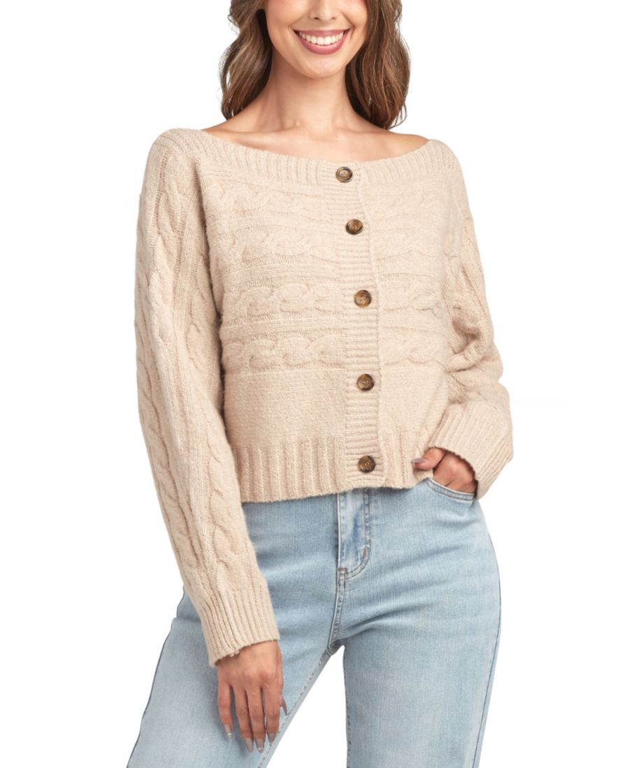 

Детский кардиган с длинными рукавами и вырезом-лодочкой BCX, Oatmeal