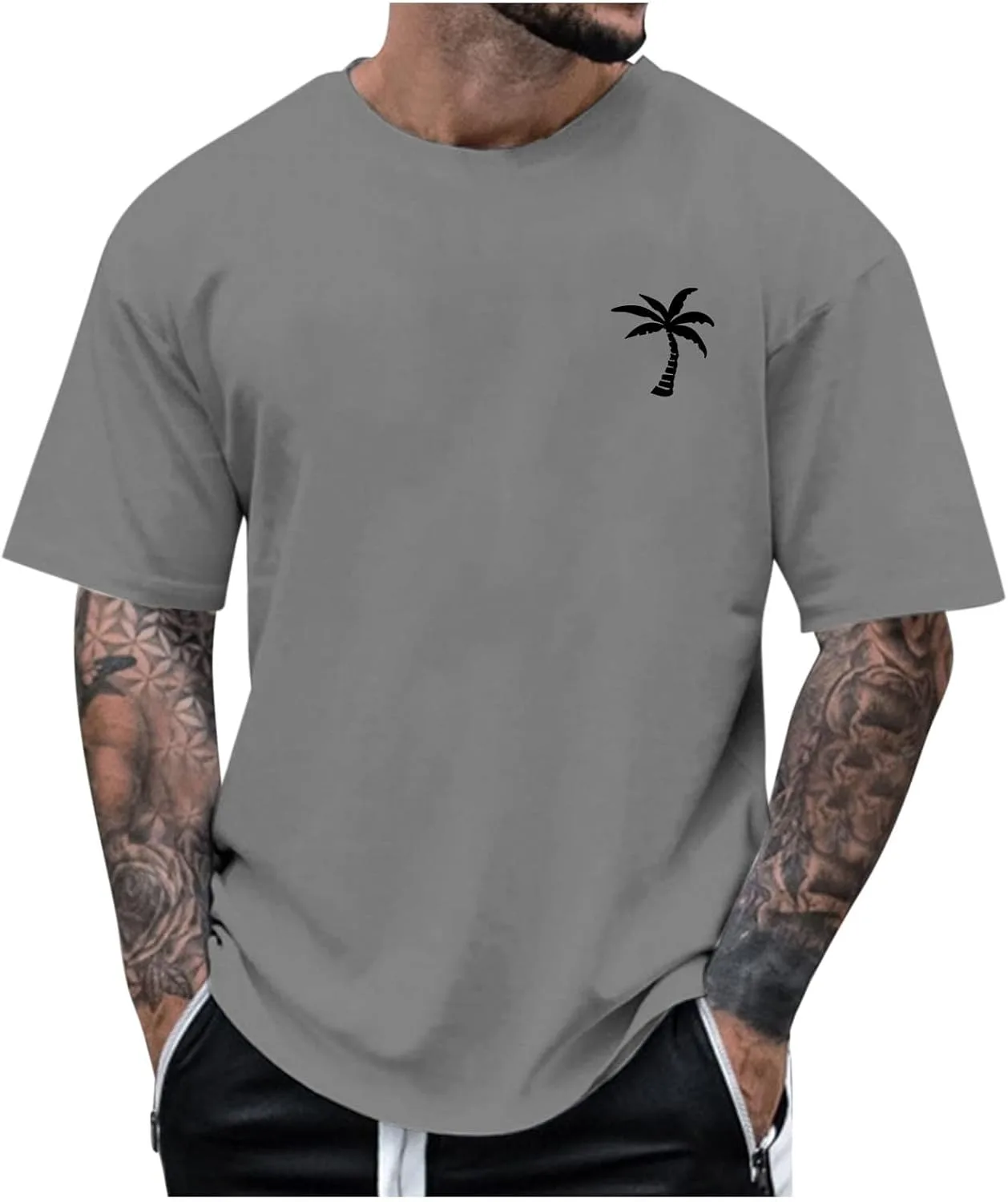 

Мужская футболка из плотного хлопка с коротким рукавом и круглым вырезом