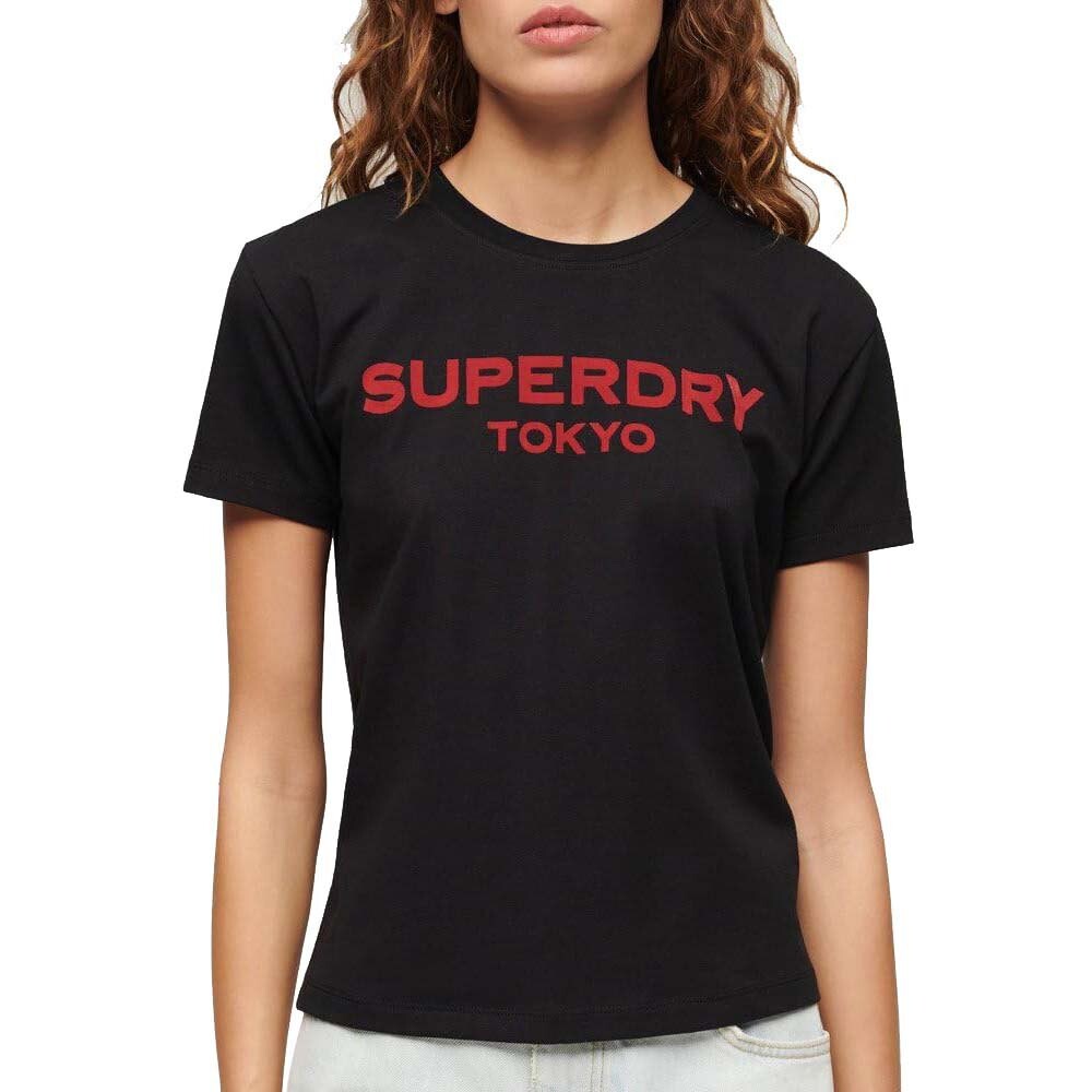 

Футболка с коротким рукавом Superdry Sport Luxe Graphic Fitted, черный