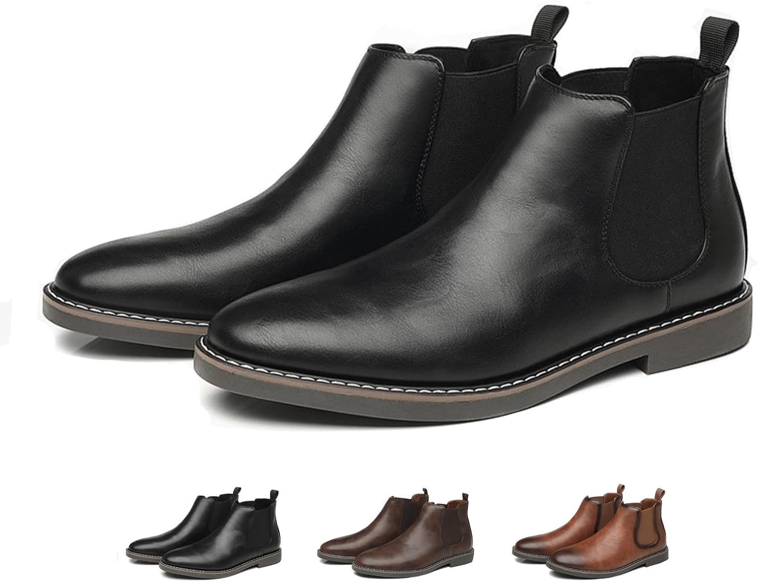 

Мужские кожаные ботинки-челси, модные классические британского стиля, с заостренным носком, эластичной вставкой, без шнурков, оксфорды, повседневные, деловые, формальные ботинки до щиколотки Glbdu, черный