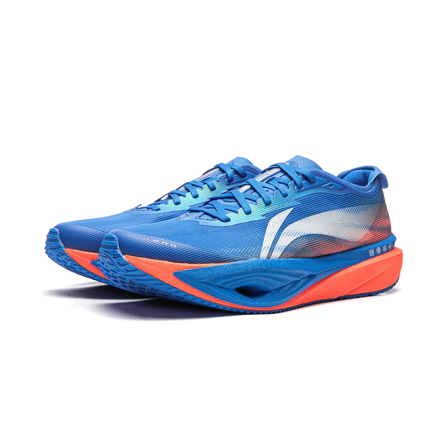 Li-Ning Wind Pro 2 Cushioning Slip Resistant Abrasion Resistant Breathable Support Lightweight Rebound Low top Casual, deep radiant синий/fluorescent flame оранжевый — фото 4