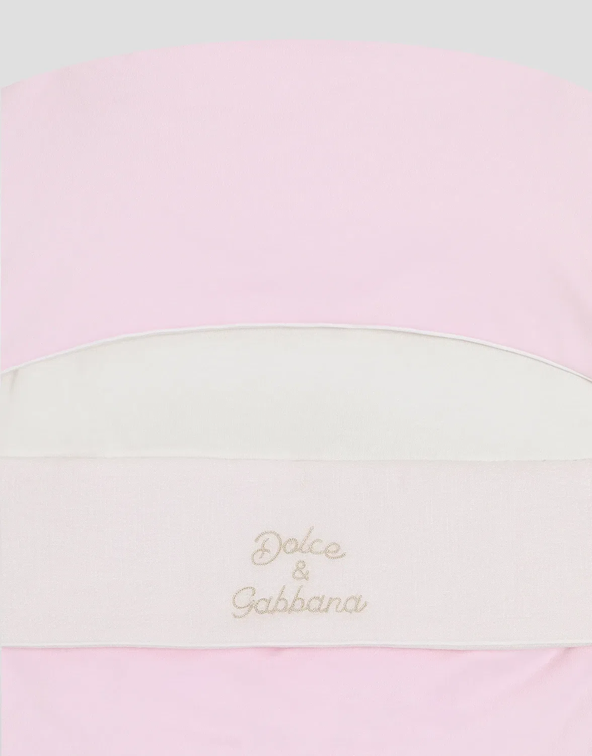 Детский конверт из интерлока и льна с вышивкой Dolce & Gabbana, розовый — фото 4