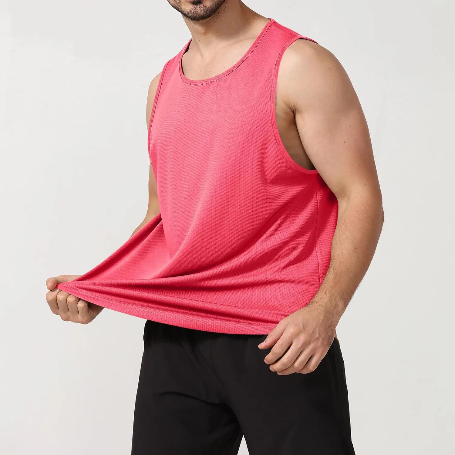 Мужская майка для фитнеса Dry Fit, без рукавов, Watermelon Red — фото 2