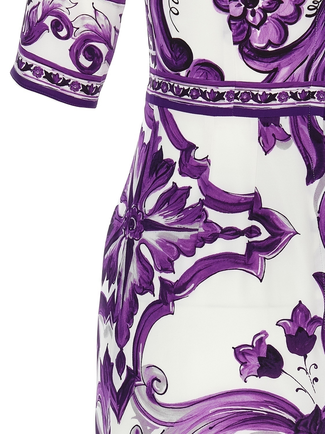 Платье с принтом "майолика" DOLCE & GABBANA, фиолетовый — фото 4