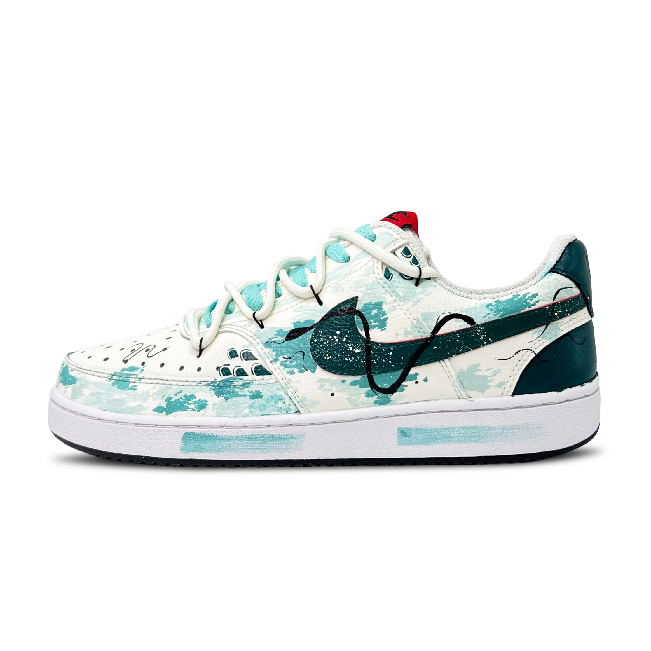 

Nike Кроссовки Court Vision 1 Blue And White Dragon, износостойкие, низкие, для скейтбординга, мужские, голубого цвета