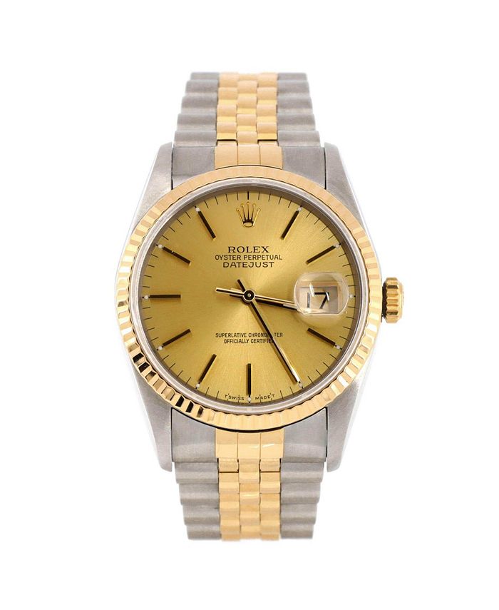 

Часы Oyster Perpetual Datejust с автоматическим механизмом, сталь и золото, 36 мм Pre-Owned Rolex, золотой