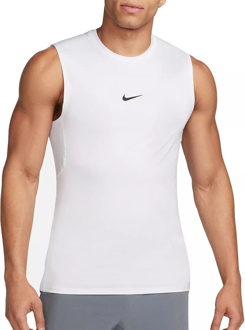 

Мужская тонкая футболка для фитнеса без рукавов Nike Pro Dri-FIT, белый