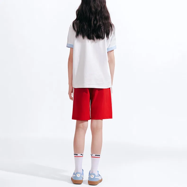 Детская футболка с v-образным вырезом thin PUMA, Raw White 10101 — фото 4