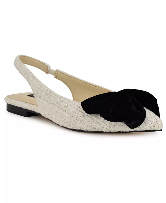 Женские балетки Junnie Bow Slingback Nine West, слоновая кость/кремовый