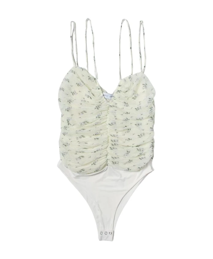 

Топ-Майка с V-образным вырезом и плиссировкой Weili Zheng, мультиколор