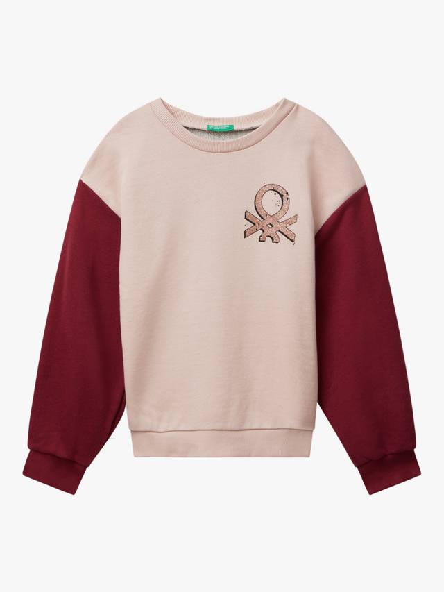 

Детский свитшот с цветными блоками из хлопка Benetton, Multi