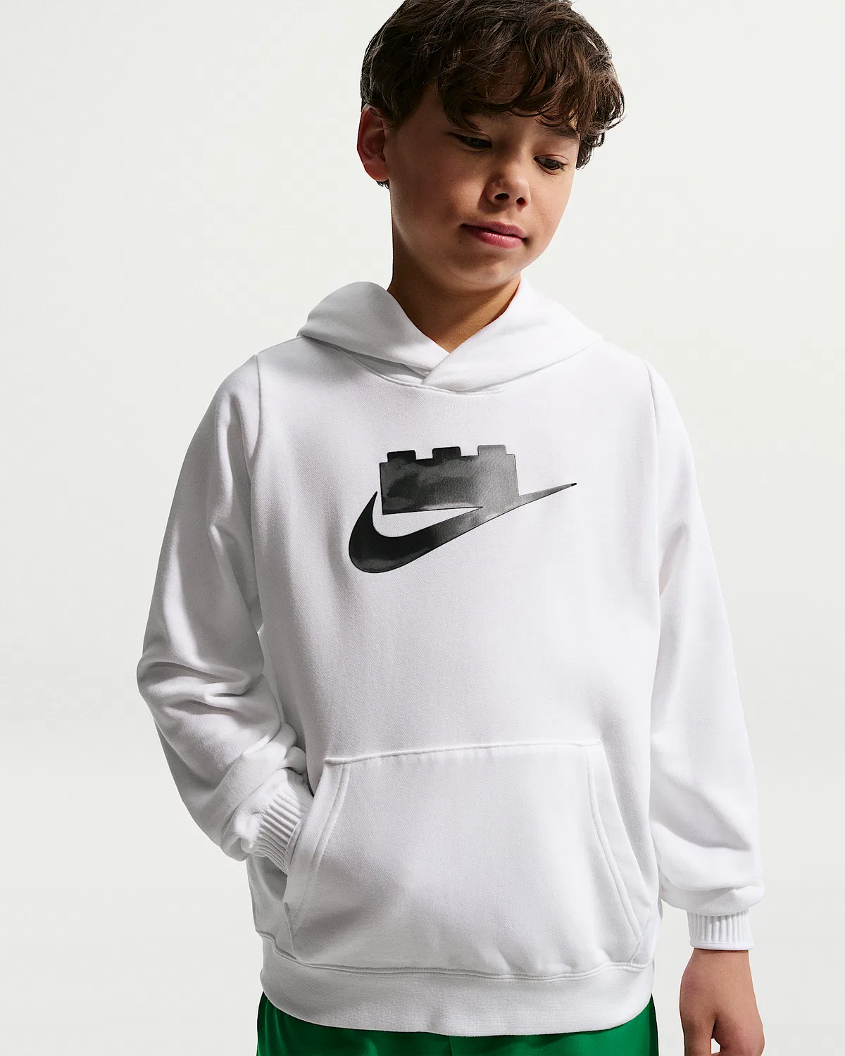 Детская худи Nike x LEGO® Collection, White/Smoke Grey — фото 3