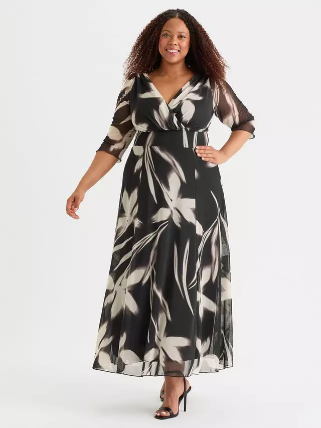

Платье Scarlett & Jo Verity Abstract Floral Maxi, цвет black/cream