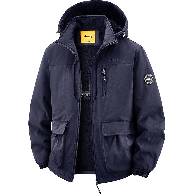 

Куртка Unisex Hooded Fleece lined Workwear Jeep, темно-синий