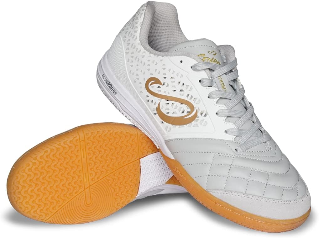 

Бутсы для футзала, зала и мини-футбола SENDA Ushuaia Pro 2.0, унисекс, взрослые и детские размеры, белый/серый/золотой