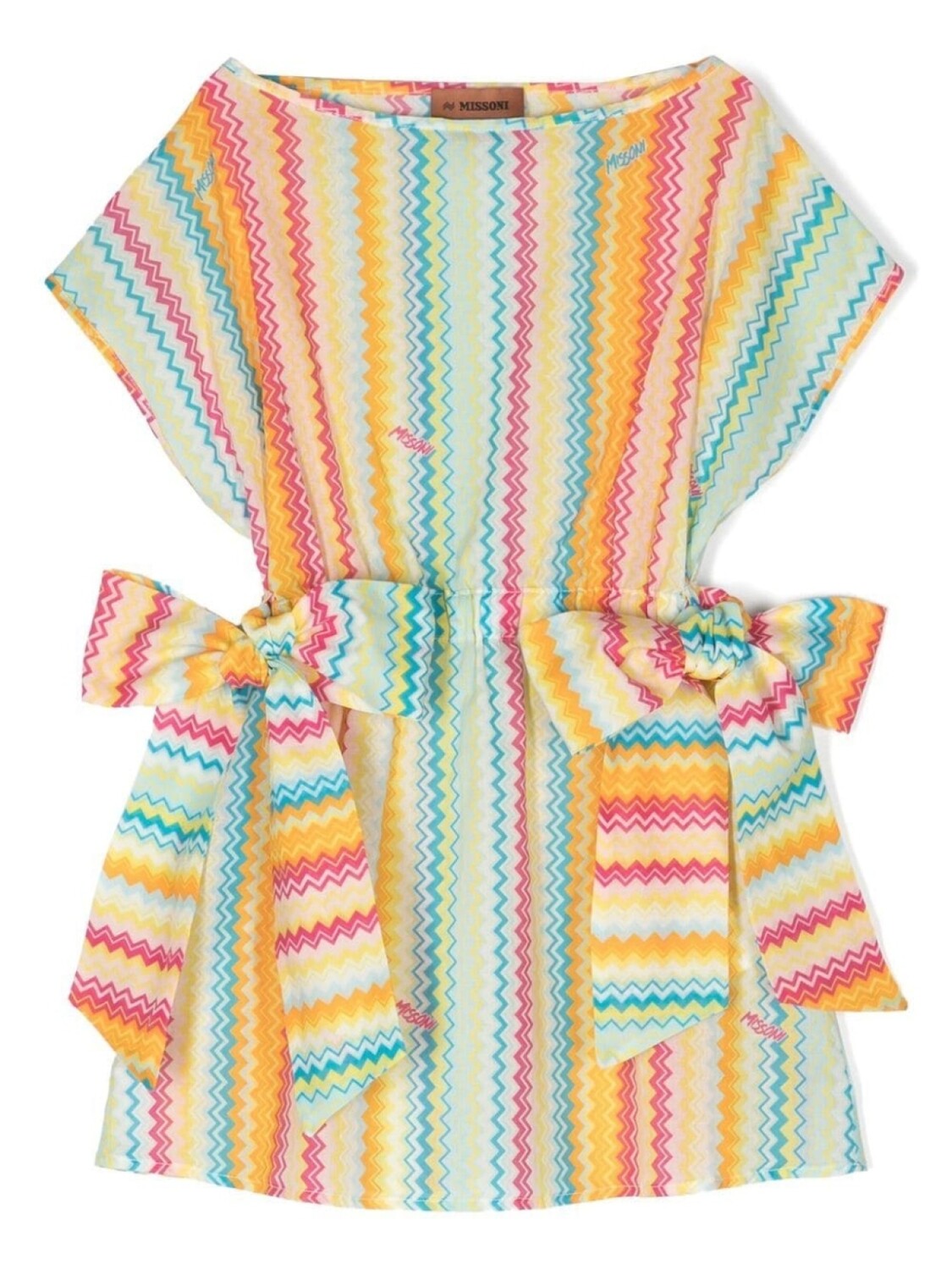 

Платье мини с узором зигзаг Missoni Kids, желтый